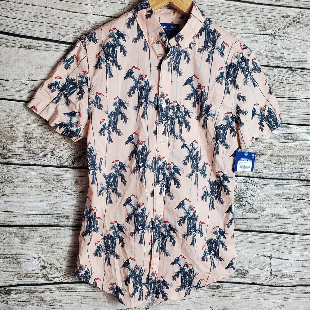 Junior's Arizona Jean Co Multi-Colored Toucan Print Button Up Shirt Size XS